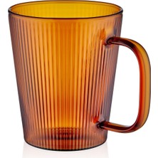 Frefly Store The Mia Striped Borosilikat Cam Kupa Amber 400 ml