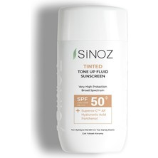 Frefly Store Sinoz SPF50 Tinted Sıvı Yüz Güneş Kremi - Yeni Nesil Güneş Filtreleri ile Hibrit Formül 50ML