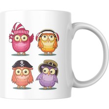 Frefly Store Sevimli Baykuşlar Baskılı Kupa Bardak Hediyelik Çay Kahve Kupası