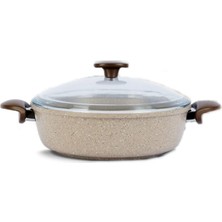 Frefly Store Thermoad Lezzetin Renkleri Alüminyum Döküm 28CM Basık Karnıyarık&pilav/vizon
