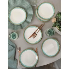 Frefly Store Keramika Turkuaz Wave Ege Pasta Tabağı 20 cm 6 Adet Q81