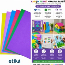 Frefly Store Etika Karışık Renkli Mukavva 35X50 cm 6'lı Paket - 1.0 mm Kalınlık - 6 Farklı Canlı Renk, Okul Projeleri ve Sanat Etkinlikleri Için
