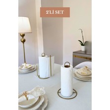 Edora Home 2’li Set Mat Gold Dik Kağıt Havluluk Dik Kağıt Havluluk Ayraçlı Mutfak Seti