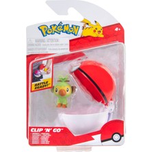 Frefly Store Pokémon Clip 'n' Go Grookey ve Poké Ball - 2 Inç Savaş Figürü ve Poké Topu Aksesuarı Içerir