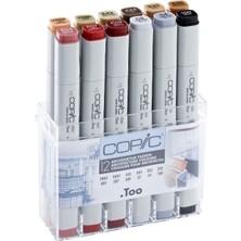 Frefly Store Copic Classic Mimarisi-Set Marker 12-Er Set YR02, YG91, E43, E44, E33, E35, E04, E07, E09, C2, C4, 100