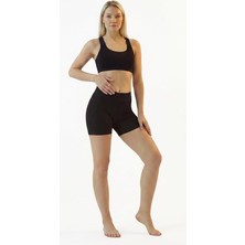 Frefly Store Lazer Kesim Dikişsiz Boxer Korse Iz Yapmaz Göbek Bel Basen Toparlayıcı Kadın Şort Boxer Korse (Siyah, Large)