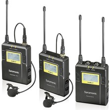 Frefly Store Saramonic, Uwmic9, Rx9+Tx9+Tx9+Tx9 Uhf Lavalier Mikrofon Sistemi, Kablosuz, Siyah