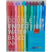 Frefly Store Dong-A-My Color 2 Cift Taraflı Keçeli 24 Renk Set