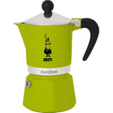 Frefly Store Bialetti - Rainbow: 1 Cup Ocak Üstü Espresso Pişirici - 60ML - Yeşil Renk - Alüminyum Gövde - Patentli Güvenlik Valfi - Tüm Ocak Türleri Için Uygundur (Indüksiyon Hariç)