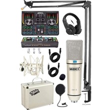 Frefly Store Midex Stüdyo Ekipmanları Private Paket-3 Cx2 Mikrofon VS15 Ses Kartı Stüdyo Kayıt Seti