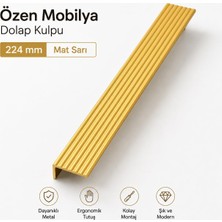 Frefly Store Özen Çizgili Mat Sarı Metal (224 mm - 22.4 Cm) Çekmece Kulbu Mobilya Dolap Dolabı Kulpu Kulpları