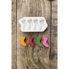 Frefly Store Rufus Concept Dilek Çorabı Mini Dörtlü Mum Kalıbı (Silikon)