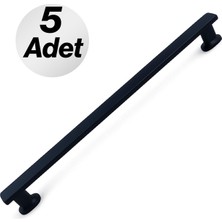 Frefly Store Özen Mat Siyah Çekmece Dolap Kulp 224 mm 5 Adet Modern Kapak Kulbu Şık Dayanıklı Metal Tasarım