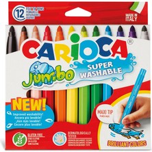 Frefly Store Carioca Jumbo Süper Yıkanabilir Keçeli Boya Kalemi 12'li