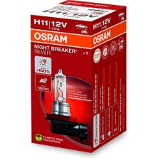 Frefly Store Osram Ampul Night Breaker Laser H11 12V 55W%100'YE Kadar Fazla Işık 130M'YE Kadar Fazla Görüş Açısı 64211NBS