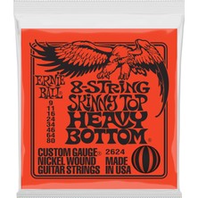 Frefly Store Ernie Ball Sıska Üst Ağır Alt Slinky 8-String Elektro Gitar Telleri, Ölçü 9-80