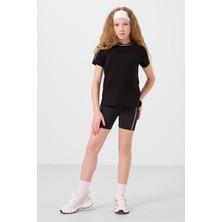 Frefly Store Siyah Esnek Standart Fit Basic Performans Kız Çocuk Tayt - 75189