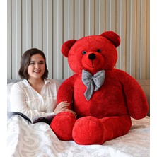 Frefly Store Kırmızı Papyonlu Dev Pelüş Ayıcık,yumuşak ve Sevimli Büyük Boy Oyuncak Ayısevgiliye Hediye Ayıcık (160CMKIRMIZI)