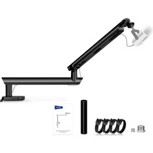 Frefly Store Neewer Mikrofon Standı, Düşük Profilli Sönümlü Mikrofon Tutucu Boom Kol Masa Montajı, Top Başlı ve 3/8" 5/8" Adaptörler Mavi Yeti Kartopu Hyperx Quadcast Solocast Shure ile Uyumlu, Maksimum Yük 1,5 kg