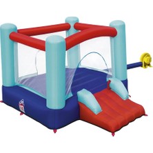 Frefly Store Bestway 53310 Spring 'n Slide Şişme Zıplama Ringi Kaydıraklı File Korumalı Kale Temalı 113 kg Taşıma Kapasiteli Ev ve Bahçe Tipi Çocuk Trambolini Polyester Üniseks