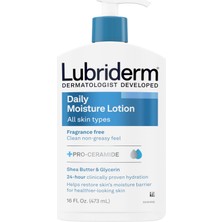 Frefly Store Lubriderm Günlük Nem Nemlendirici Kokusuz Vücut Losyonu Pro-Vitamin B5 ile Sağlıklı Görünümlü Ciltler Için Normal-Kuru Ciltler Için, Yağsız ve Kokusuz Losyon, 16 ml