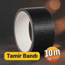 Frefly Store 48 mm x 10 mt Siyah Renkli Su Geçirmez Güçlü Tamir Bandı Duct Tape Çok Amaçlı Tamirat Bandı