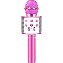 Frefly Store Psr Aksesuar WS-858 Bluetooth Karaoke Mikrofon – Kablosuz Hoparlör, Yankı Efektli, Gürültü Önleyici, 1800MAH Şarjlı, Ios & Android Uyumlu (Pembe)