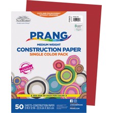 Frefly Store Prang (Formerly Sunworks) Inşaat Kağıdı, Tatil Kırmızısı, 9" x 12", 50 Yaprak