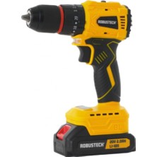 Frefly Store Robustech CD-20N 20V Kömürsüz Akülü Darbeli Matkap Vidalama – Brushless Motorlu, Yüksek Torklu, Kademeli Tork Ayarlı, LED Işıklı, Çift Akülü Set (Ahşap, Metal, Beton)