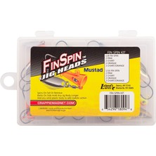 Frefly Store Crappie Magnet Fin Spin Kit - 8 Jig Başlığı Boyut 1/8 ve 8 Jig Kafası Boyut 1/16 Olta Kafası