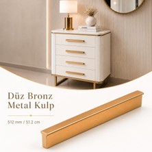 Frefly Store Düz Bronz Metal Mobilya Kulp 1 Adet 512 mm 51.2 cm Uzun Çekmece Dolap Kapak Kulpu Metal Kulbu Kulb