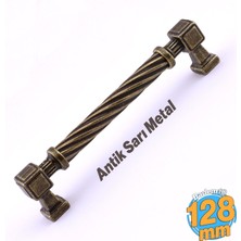 Frefly Store Burma Antik Sarı Eskitme Metal Kulp 128 mm Mobilya Çekmece Mutfak Dolabı Dolap Modern Kapak Kulpları