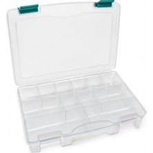 Frefly Store Organizer Kutu 9''inç 12 Bölmeli Saklama Kutusu Hırdavat Takı Malzeme Düzenleyici Şeffaf Plastik