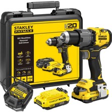 Frefly Store Stanley Fatmax V20 Akülü Darbeli Matkap, Fırçasız, 18 V, 2 x 2,0 Ah Pil, 1 Şarj Cihazı ve 1 x Taşıma Çantası/kit Kutusu Dahil