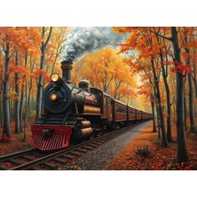 Frefly Store Nova Puzzle 1000 Parça Buharlı Sonbahar Yolculuğu Puzzle - Kara Tren