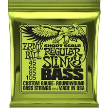 Frefly Store Ernie Ball Normal Slinky Nikel Yara Kısa Ölçekli Bas Telleri, Ölçü 50-105