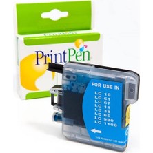 Frefly Store Prıntpen Brother LC-38,61,65,67,980,1100 Cyan Yüksek Kapasite Muadil Mürekkep Kartuşu