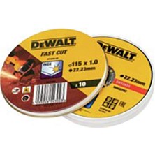 Frefly Store Dewalt 10'lu Kutu Kesme Diski Inox Paslanmaz Çelik DT3506 (Standart Paslanmaz Çelik Kesme Diski - Düz, Çap 115 mm x 1,0 Mm, Hızlı ve Temiz Kesimler Için, Güçlendirilmiş Fiberglas, Açılı Taşlama