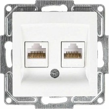 Frefly Store Visage Ikili Data Prizi (2 x RJ45 Cat6), Beyaz (Mekanizma + Tuşkapak)