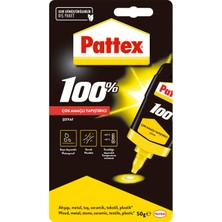 Frefly Store Pattex 100 % Yapıştırıcı, Farklı Malzemelere Uygun Güçlü Yapıştırıcı, Iç ve Dış Onarımlar Için Çok Amaçlı Yapıştırıcı, Su ve Solvent Içermeyen Hızlı Yapıştırıcı, 1X50G