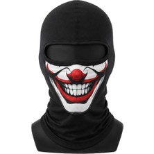 Vintessy Unisex Palyaço Baskılı Balaklava Maske 1 Adet Tek Beden Viskoz Kask Içi Outdoor Motosiklet Mask