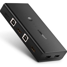 4K HDMI Kvm Switch 2-In-1, 2xhdmı In, 1xhdmı Out, 2xusb-A 2.0, 2xusb-A 1.1, 50744
