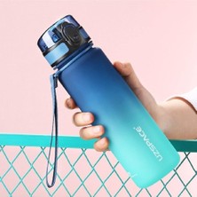 Uzspace Fiftyfifty 500ML Çift Renk Softtouch Ff Collection Su Matarası Mavi-Turkuaz