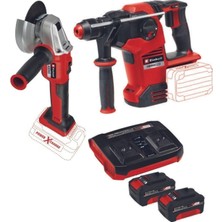 Frefly Store Einhell Herocco 36/28 Kırıcı Delici Axxio 18/115 Q Avuç Taşlama 2X4.0AH Twincharger Kömürsüz Set