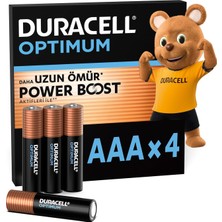 Duracell Optimum Aaa Ince Kalem Alkalin Pil, 4’lü Paket, 1.5V, Saklama Paketi - LR03 MX2400