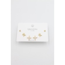 Royaleks Çoklu Set Küpe - Altın