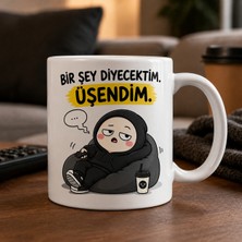Ajans 313 Bir Şey Diyecektim Üşendim Yazılı Komik 313 Karakter Baskılı Seramik Kupa