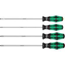 Frefly Store Wera 5347736002 335/350/355/4 Tornavida Seti Kraftform Plus Lazer Uç 200 mm Uzunluğunda Uçlu, 1 Set, Renkli