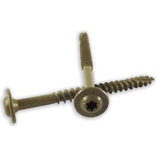 Frefly Store Woodpro Fasteners ST14X112B 1/4-Inç x 1-1/2-Inç Uzunluk Yuvarlak Yıkayıcı Başlı Dış Ahşap Vidalar, 250'LI Paket, Altın