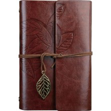 Nectaroy Retro Yapraklı Not Defteri, Klasik Pu Deri Kapak, Seyahat Defteri, Travel Journal,